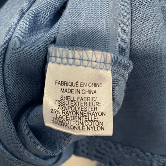 Blue lace v-neck tank top - Picture 3 of 3